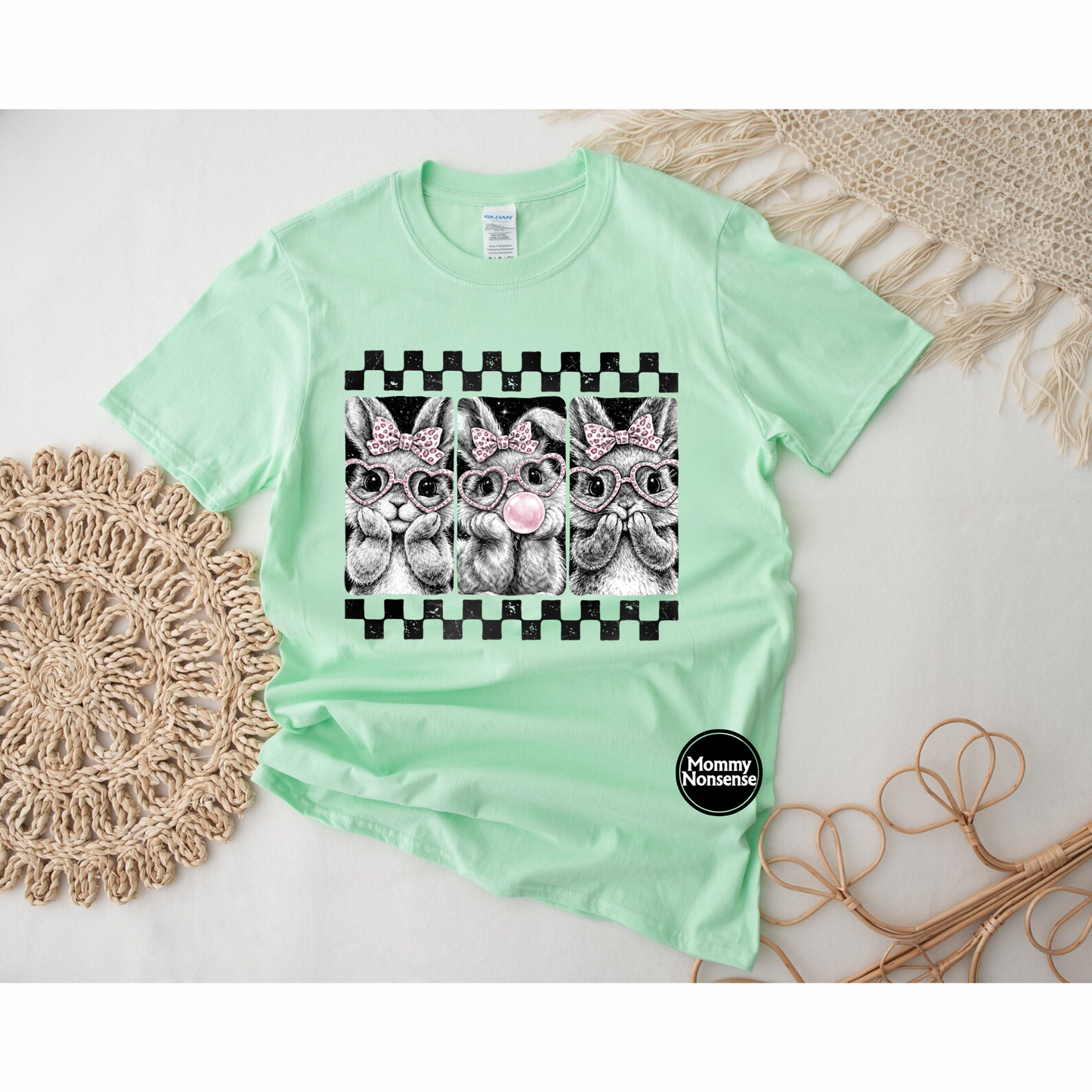 Bunny Checkered- DTF TRANSFER (L534) DTF Transfer