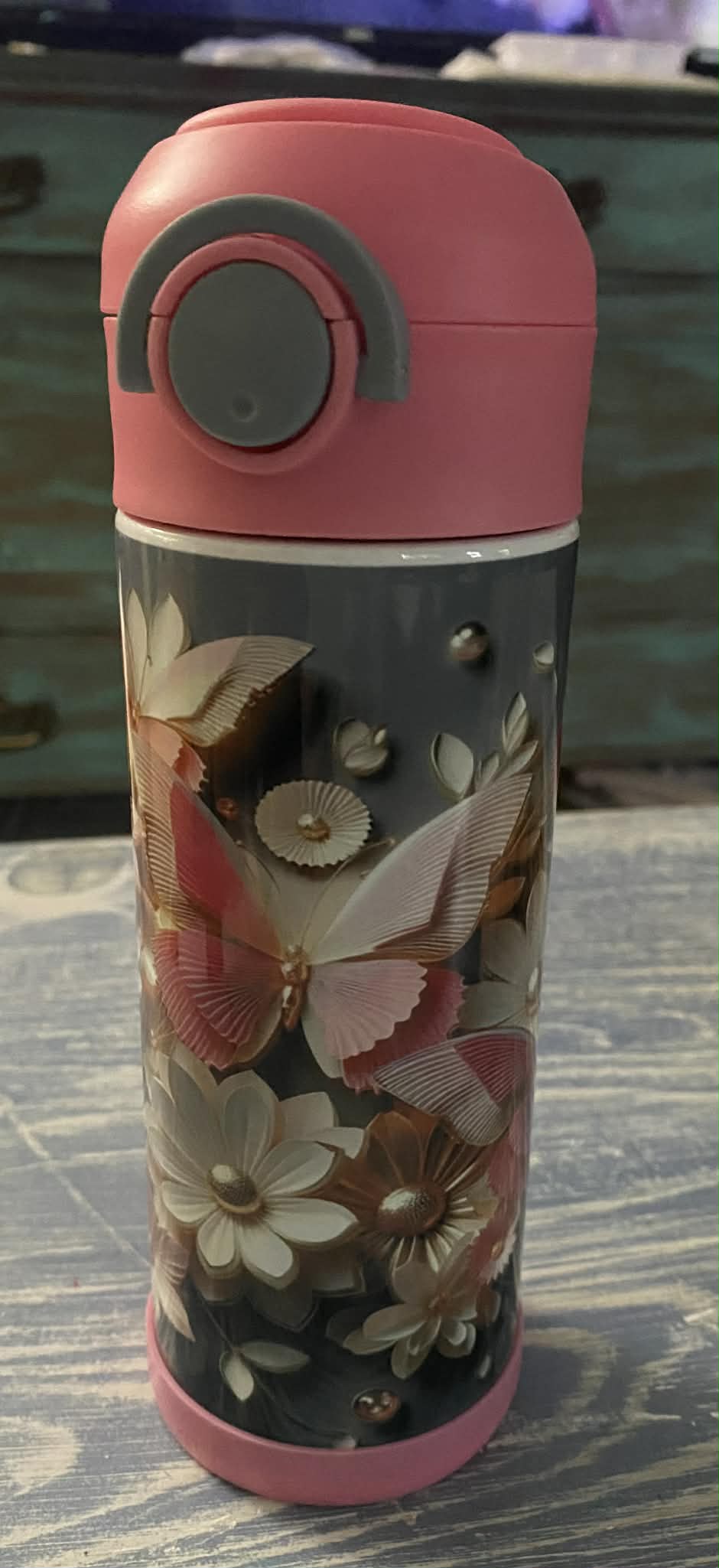 Pink Butterflies Kids 12 OZ Tumber