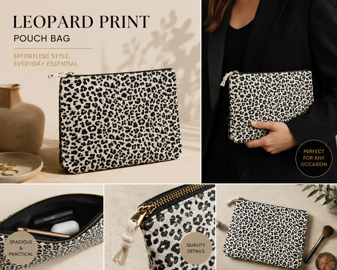 Leopard Print Versatile Bag