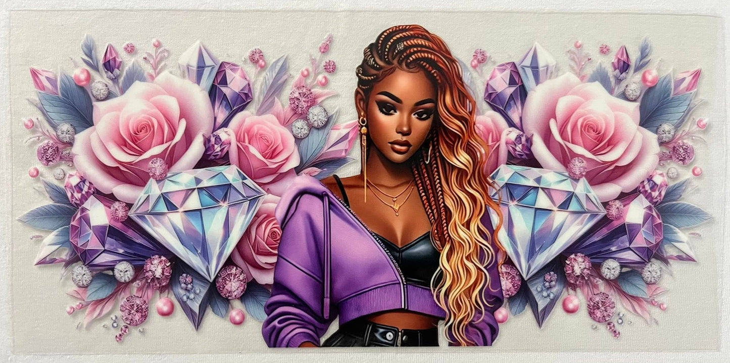 girl with diamonds and roses