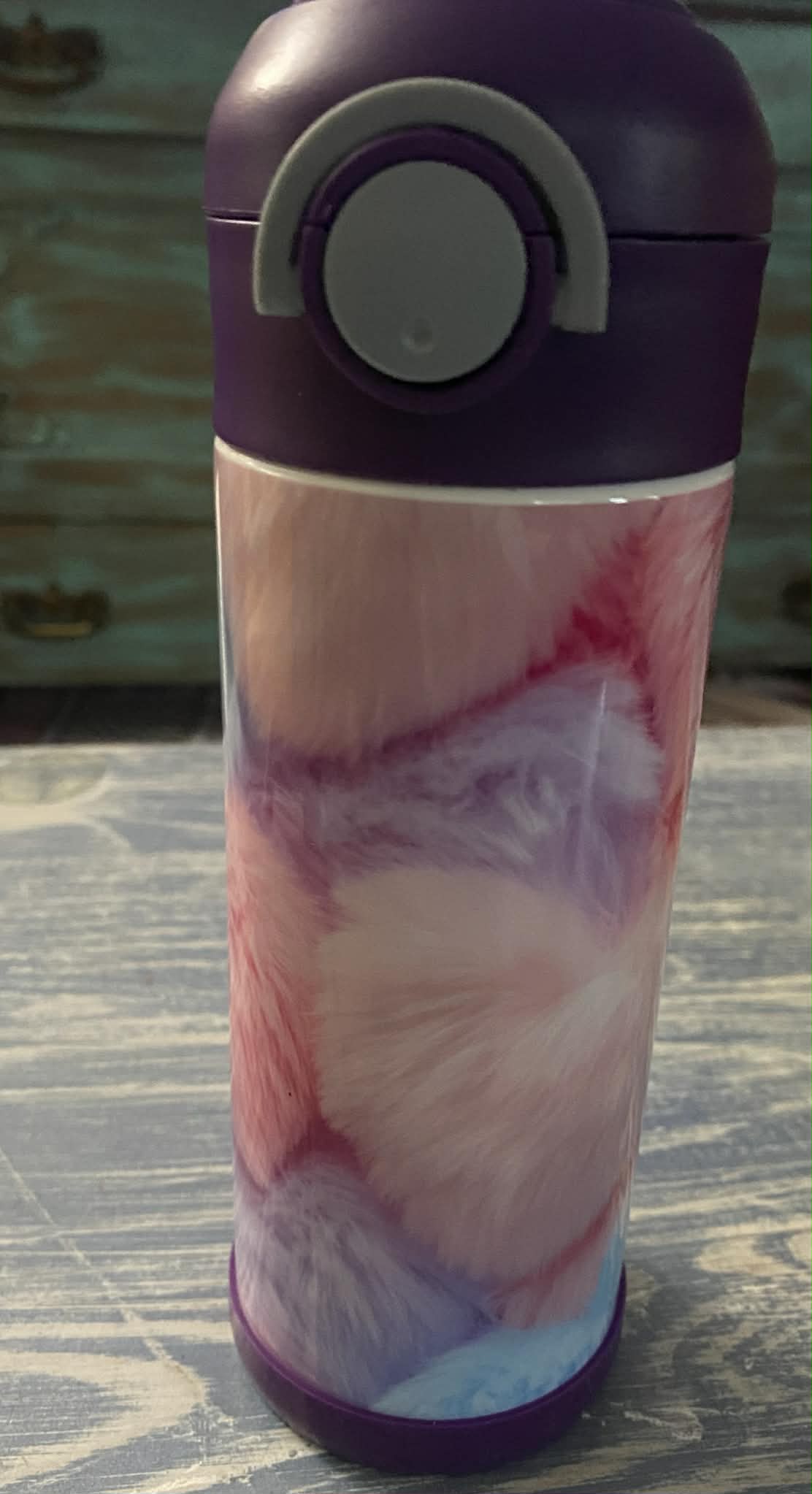 Purple Fuzzy Hearts Kids 12 OZ Tumber