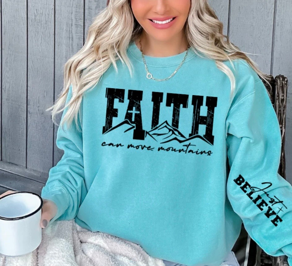 Faith Can Move Mountains- screen print transfer (P1) HOT PEEL