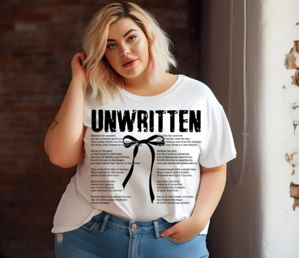 Unwritten- screen print transfer (S3) HOT PEEL