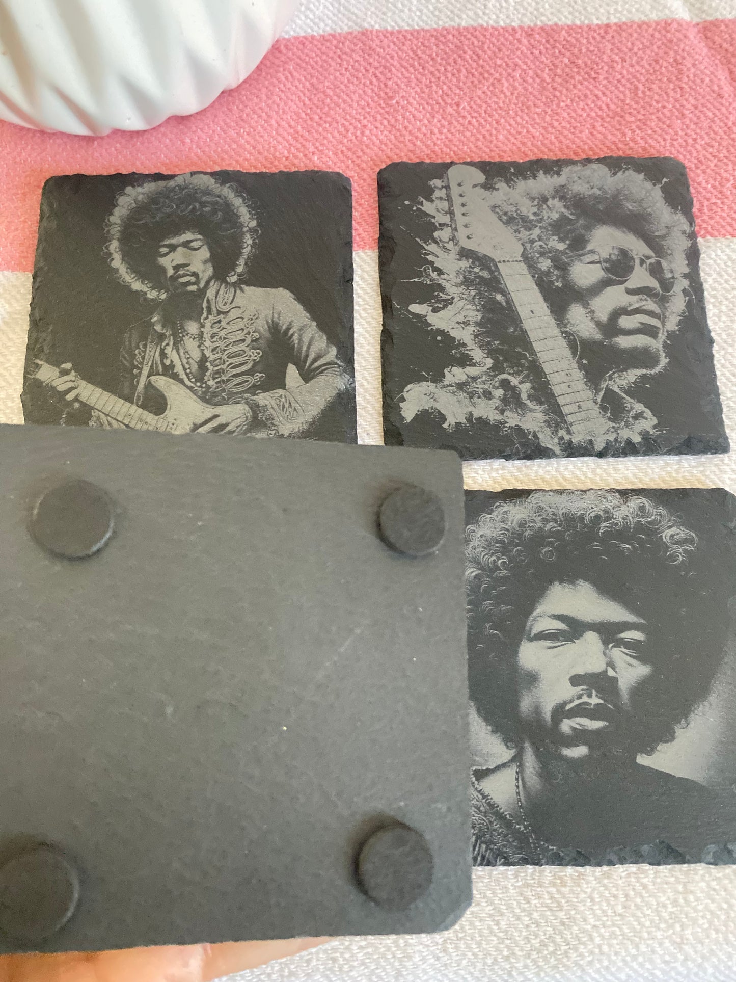 Jimi Hendrix Slate Rock Coasters Set of 4