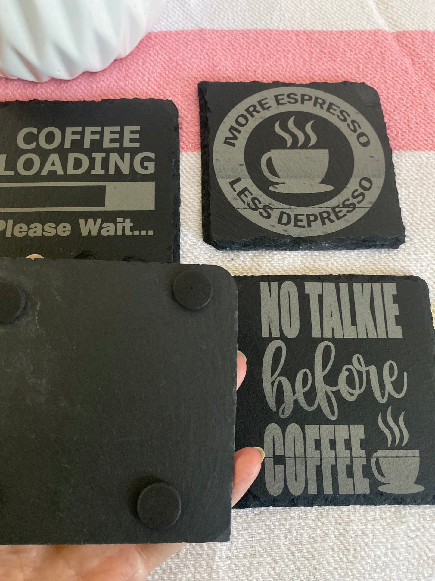 Coffee Sarcasm Bundle 1- Slate Rock Coasters Set of 4