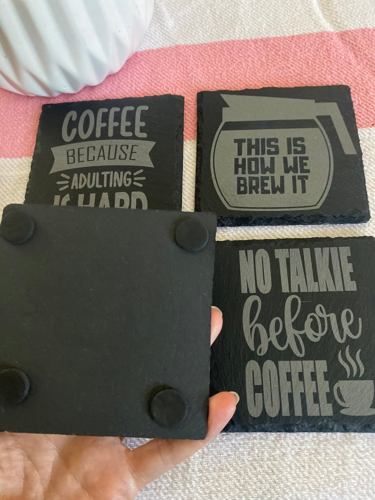 Coffee Sarcasm Bundle 3- Slate Rock Coasters Set of 4