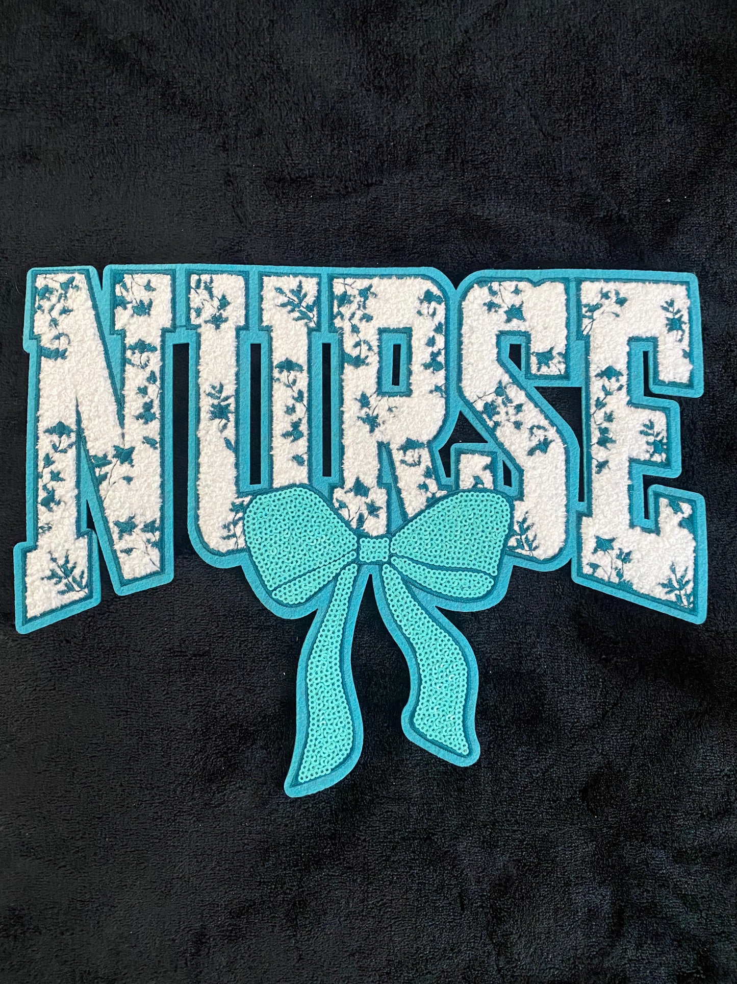 Teal blue Nurse- Chenille Patches