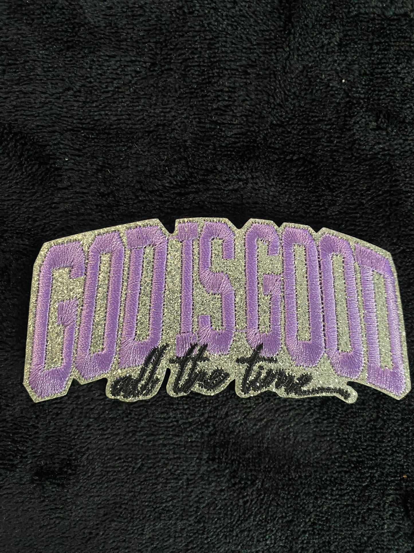 Purple God Is Good All The Time Hat Patch- Chenille Patches
