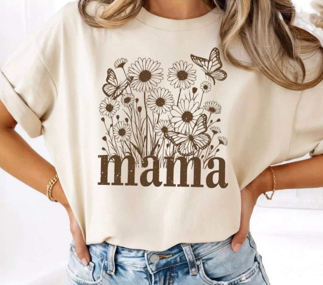 Mama floral- screen print transfer (T5) HOT PEEL