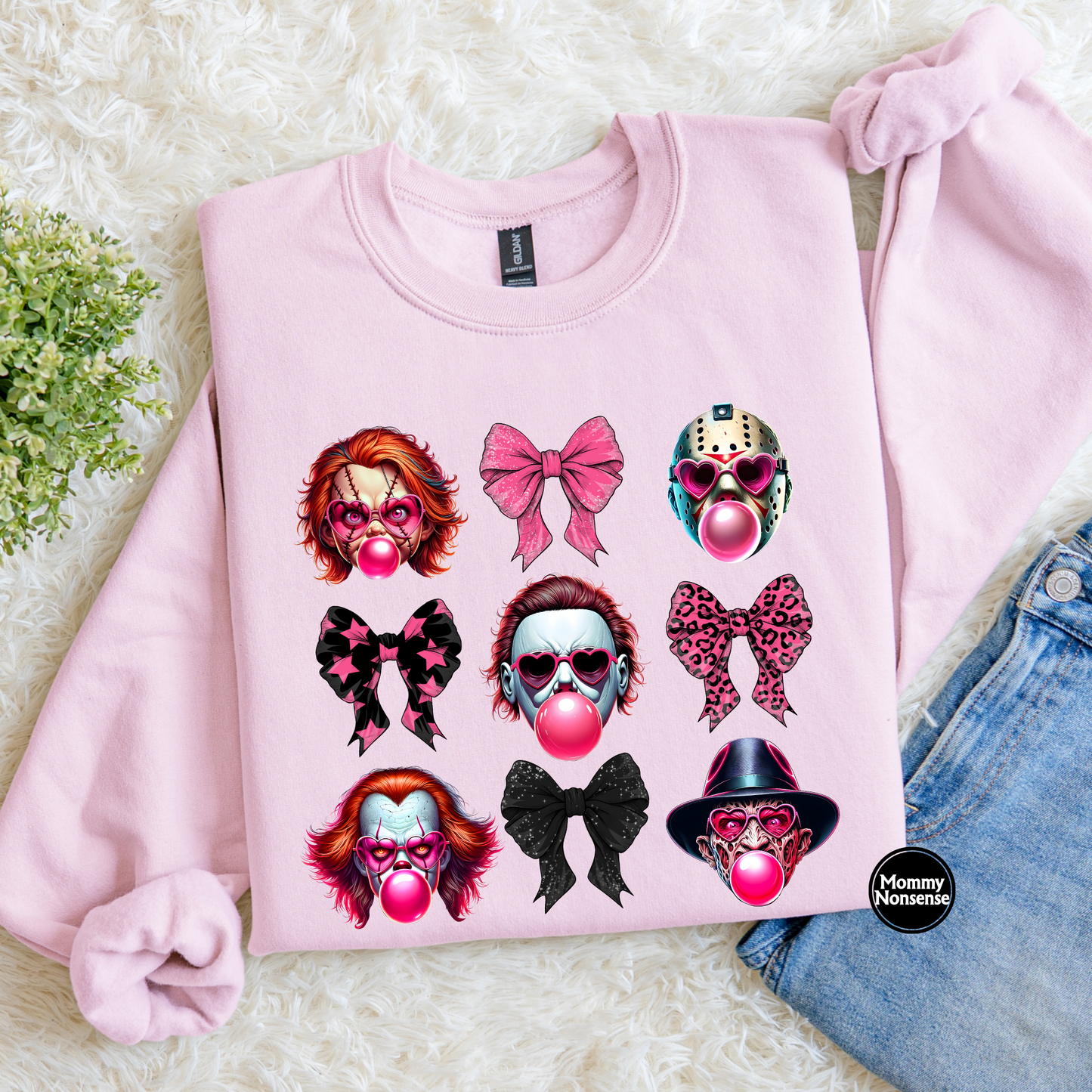 Baddies N Bows Bubblegum pink- DTF TRANSFER (L72) DTF Transfer