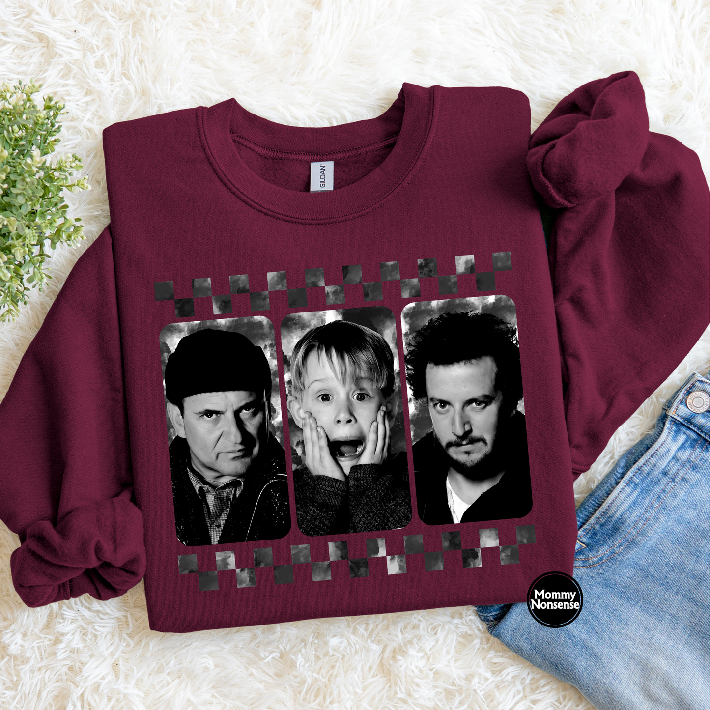 Blk and grey Home Alone Crew- DTF TRANSFER (L26) DTF Transfer