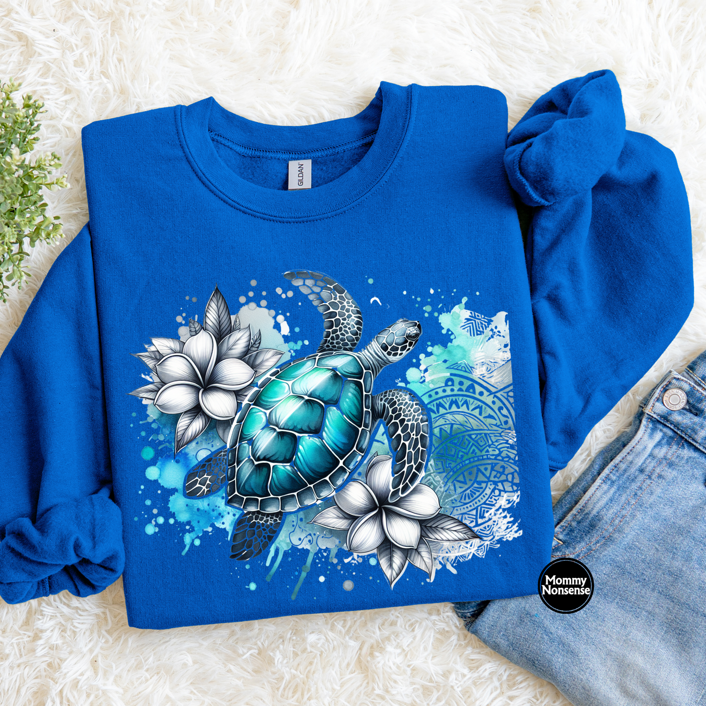 Blue Sea Turtle- DTF TRANSFER (L245) DTF Transfer