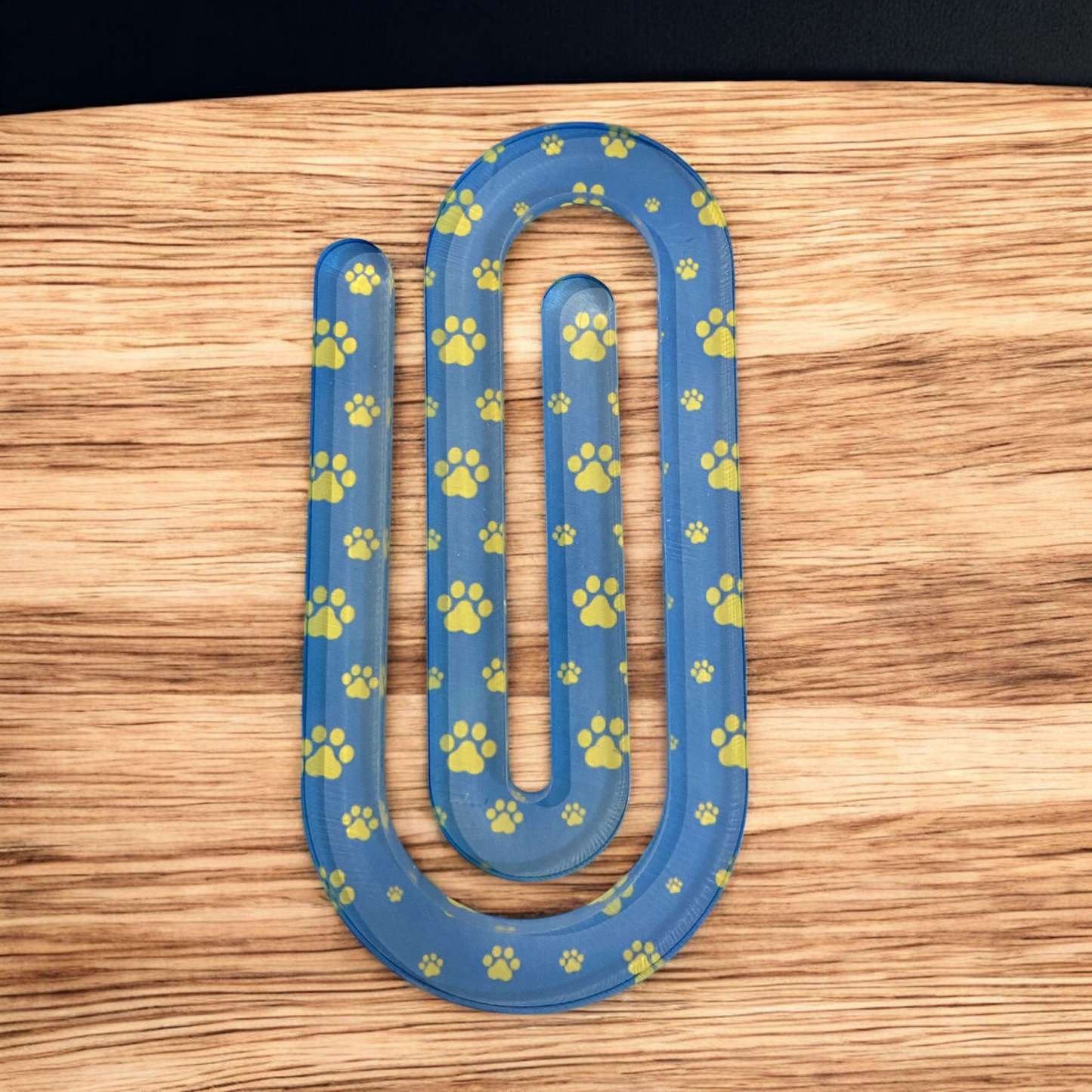 Blue Paw Print Jumbo Acrylic Paper Clip