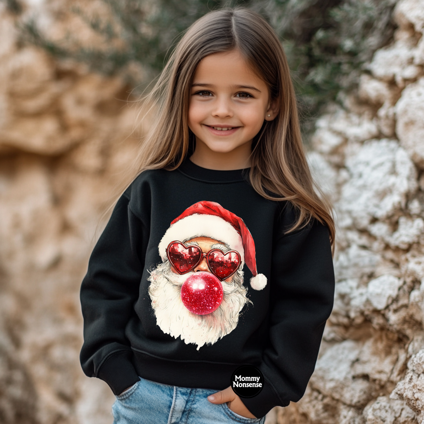 Santa with Bubblegum- DTF TRANSFER (Z59)