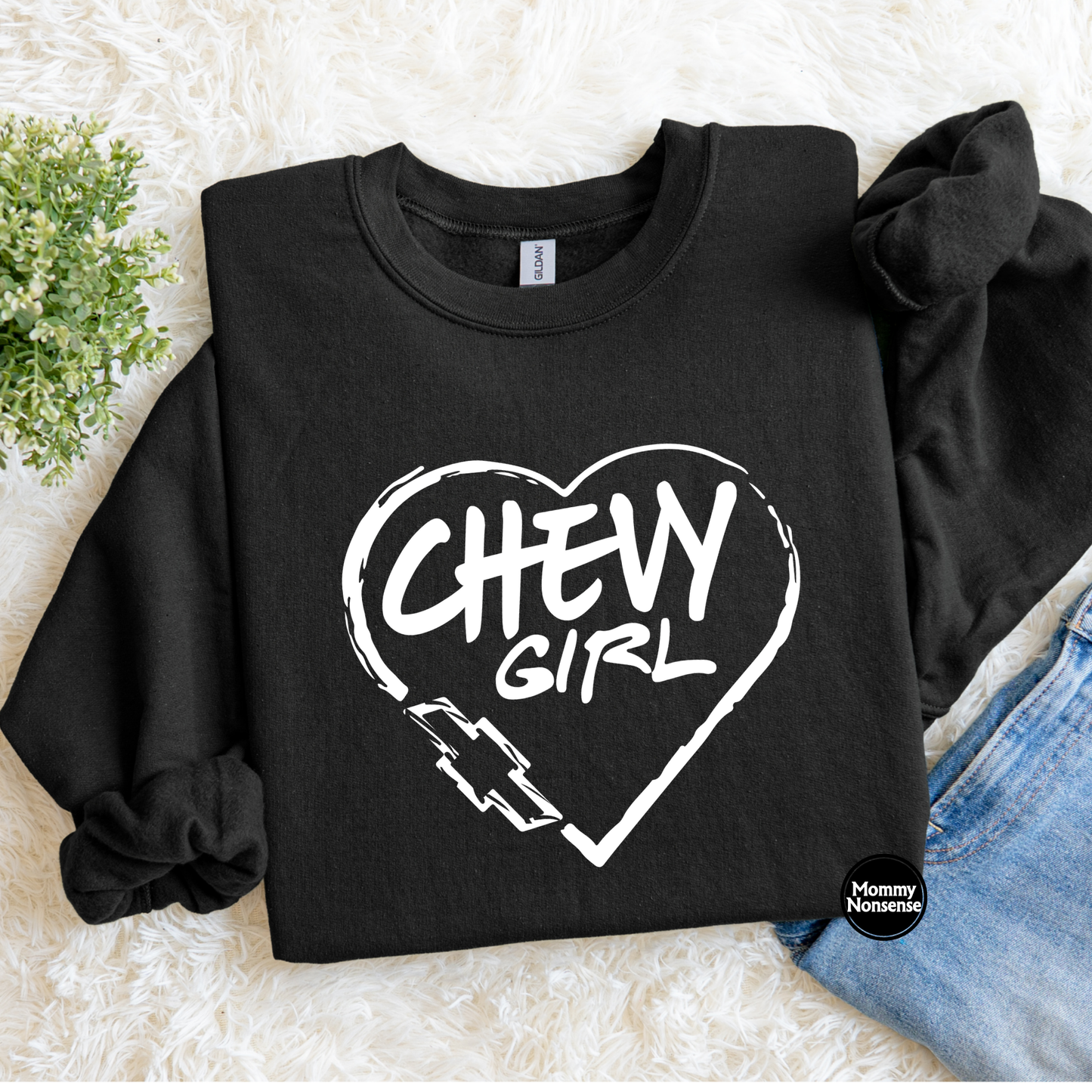 Chevy Girl white- DTF TRANSFER (L40) DTF Transfer