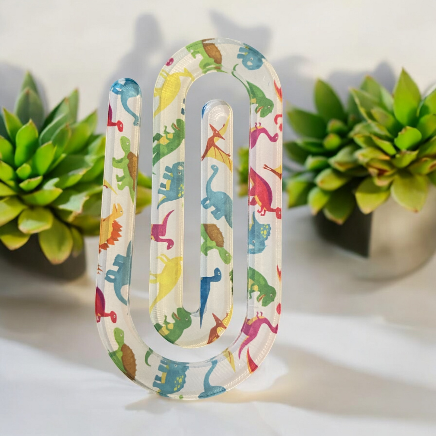 Colorful Dinosaur Jumbo Acrylic Paper Clip