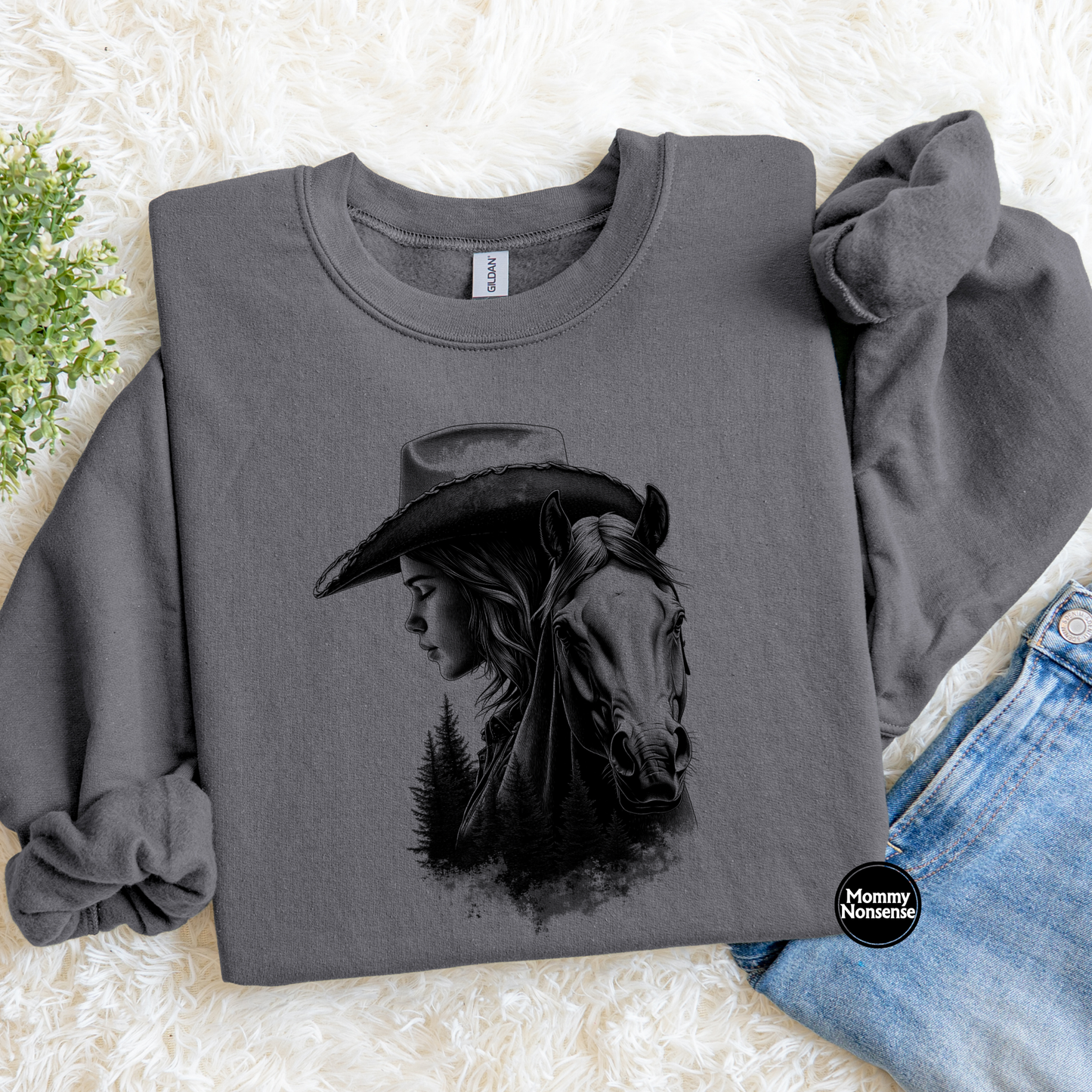 Cowgirl and Horse- DTF TRANSFER (L435) DTF Transfer