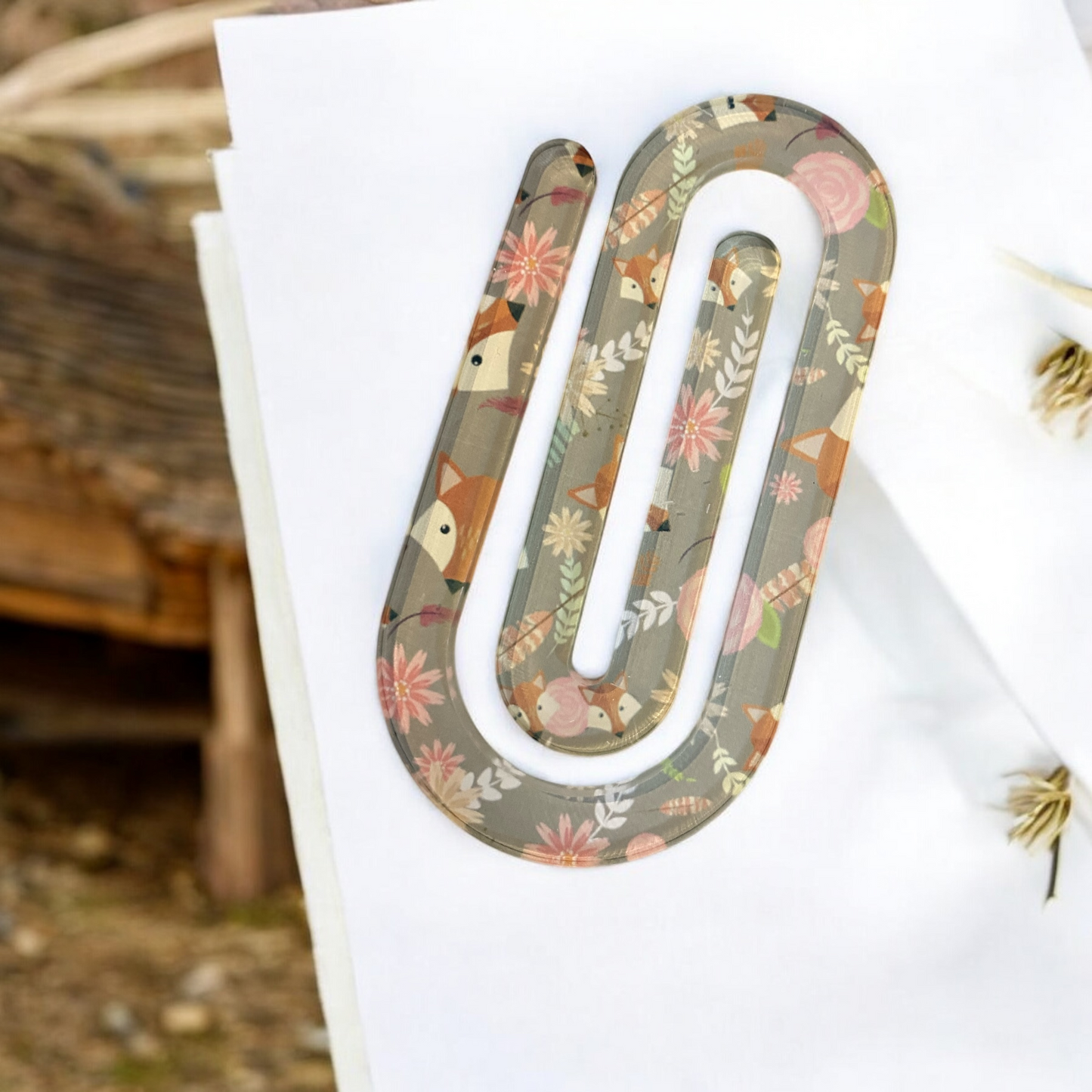 Fox Jumbo Acrylic Paper Clip