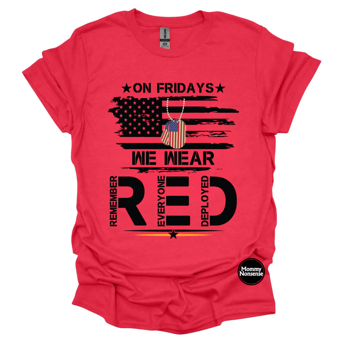 On Fridays We Wear Red (blk)- DTF TRANSFER (L758) DTF Transfer
