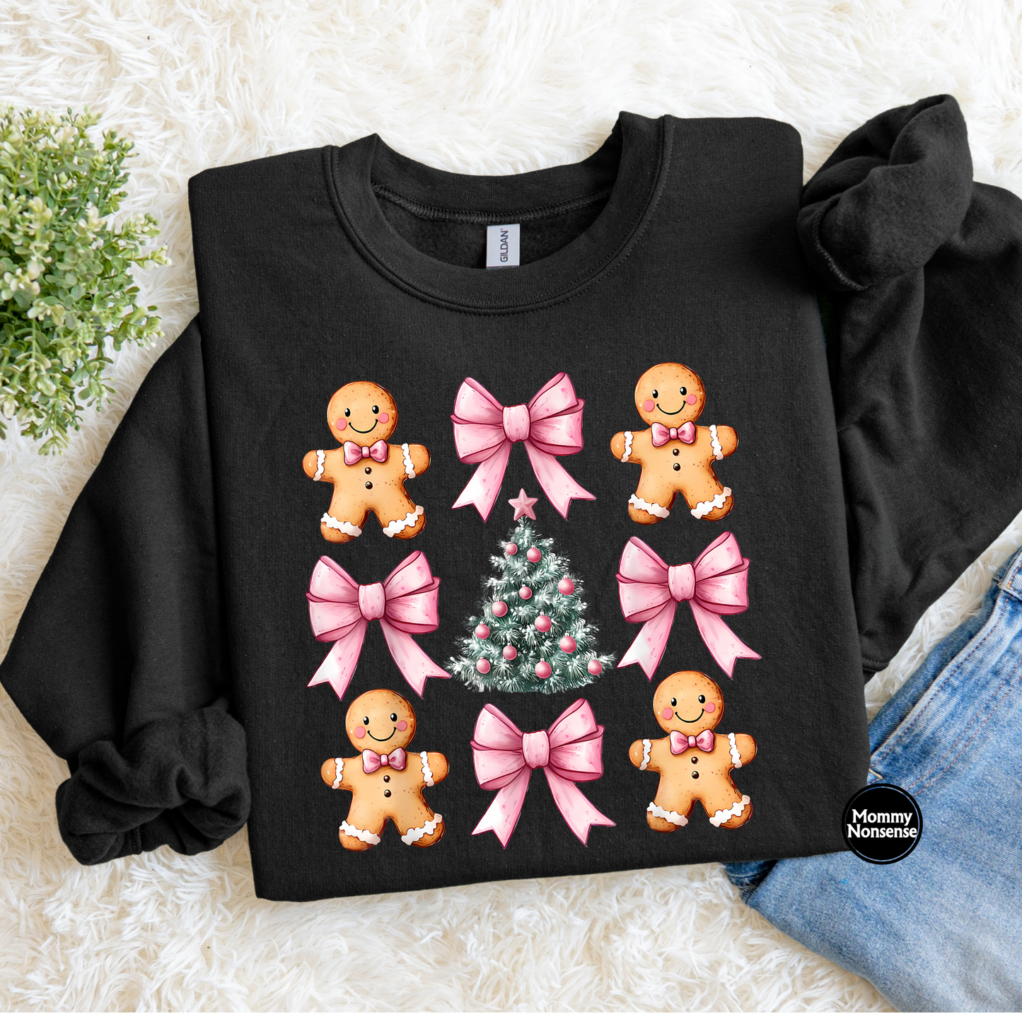 Gingerbread and bows - DTF TRANSFER (L149) DTF Transfer