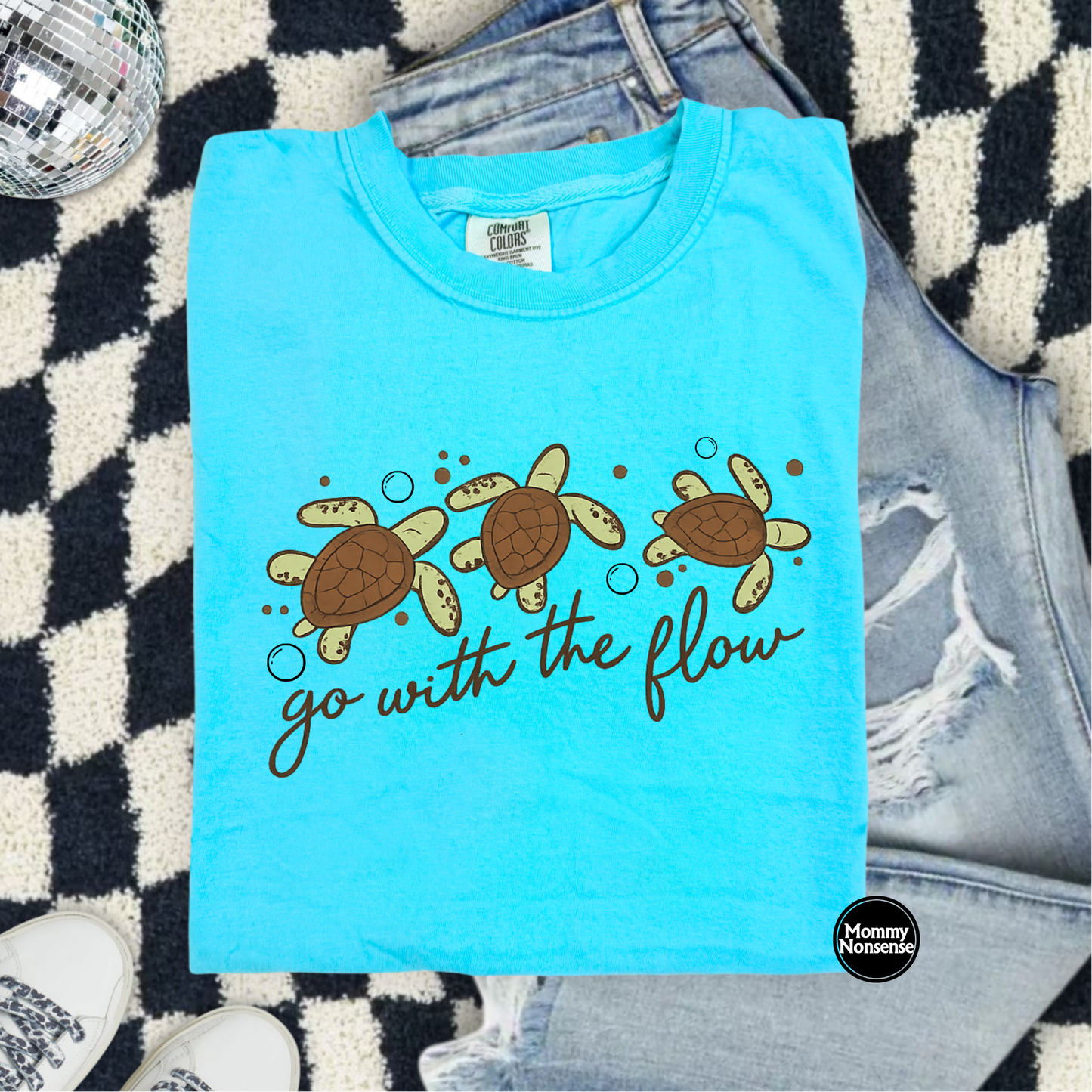 Go With The flow turtles- DTF TRANSFER (L704) DTF Transfer
