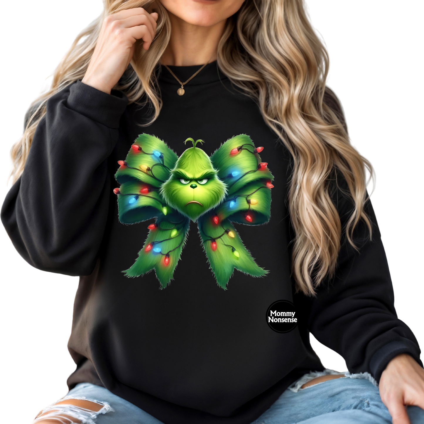 Grinch Bow -DTF TRANSFER (H24) DTF Transfer
