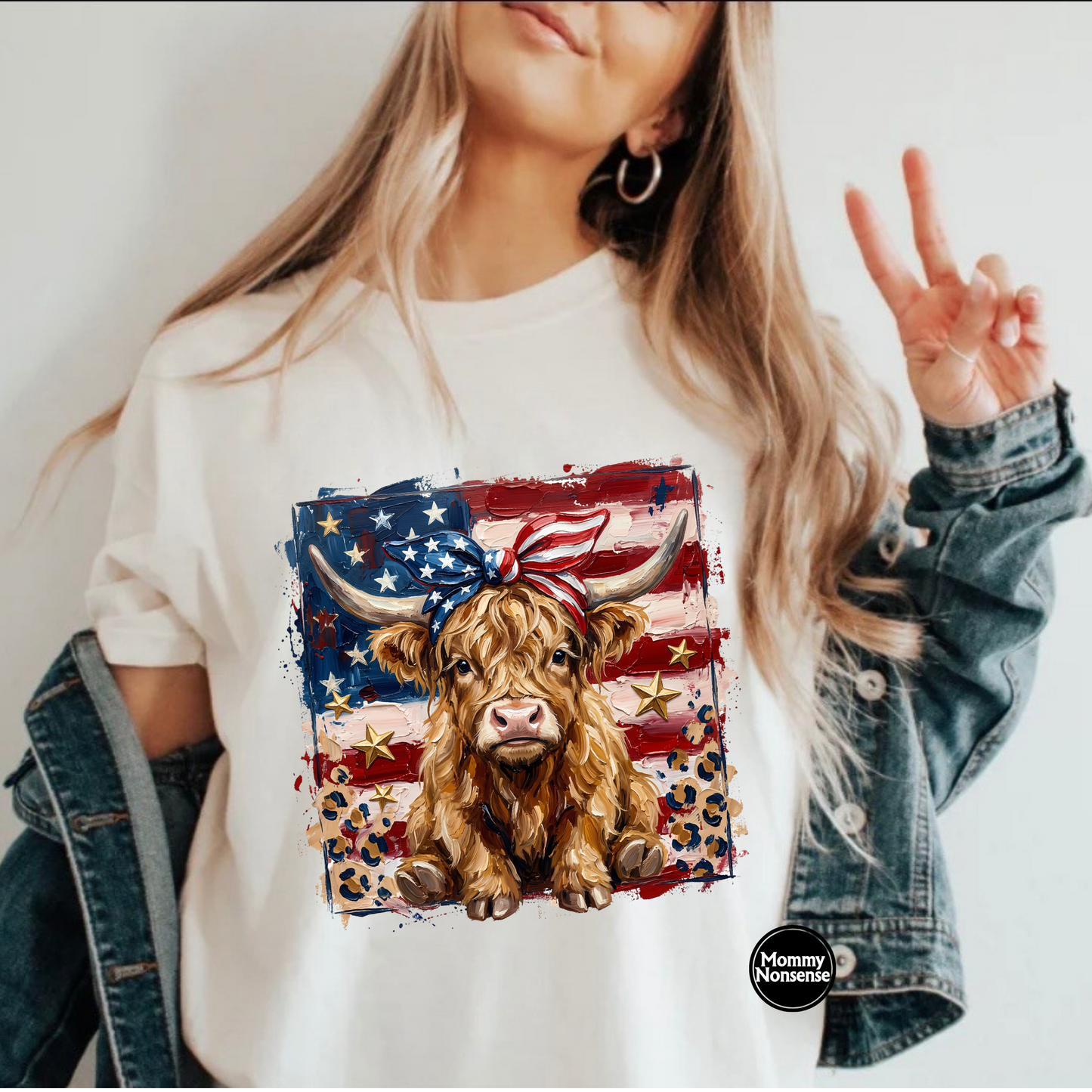 Highland Cow flag- DTF TRANSFER (L675) DTF Transfer
