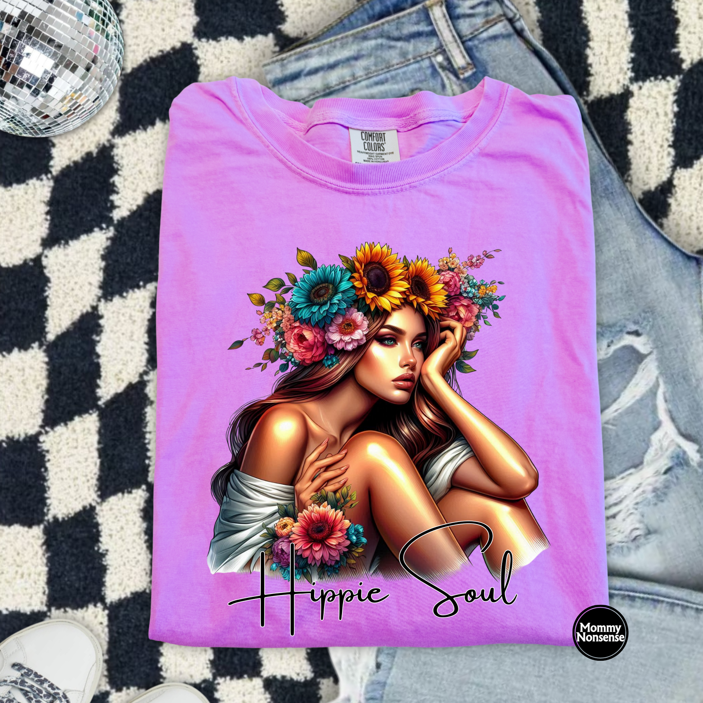 Hippie Soul Floral- DTF TRANSFER (L554) DTF Transfer