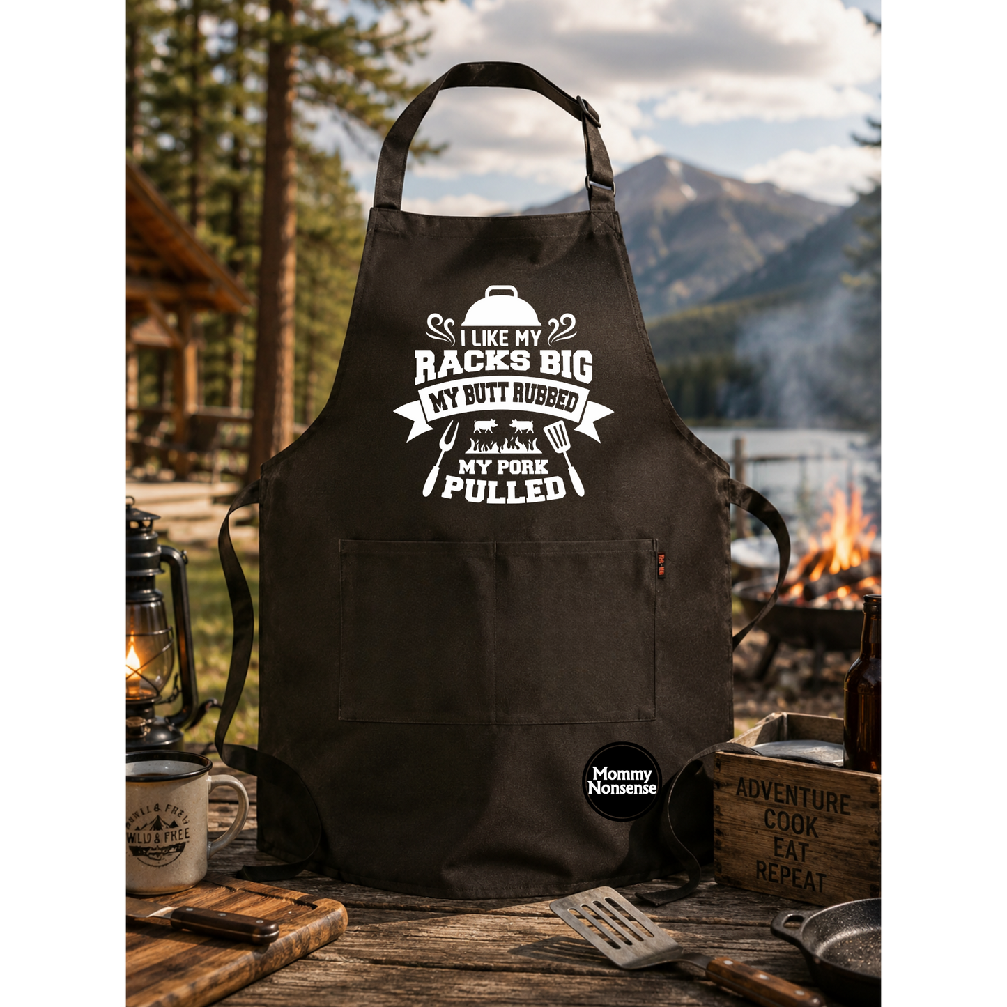 I Like My Racks Big Grill Apron