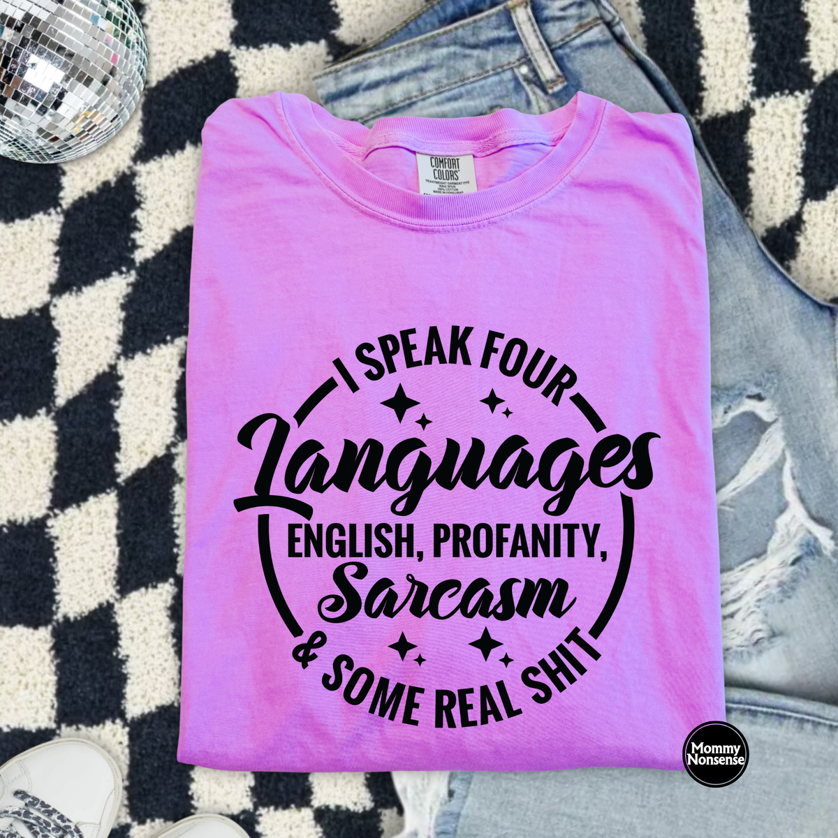 I Speak 4 Languages- DTF TRANSFER (M82) DTF Transfer