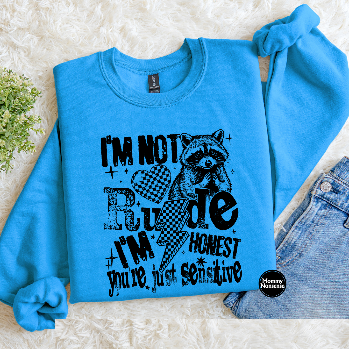 I'm Not Rude Raccoon (blk)- DTF TRANSFER (L492) DTF Transfer