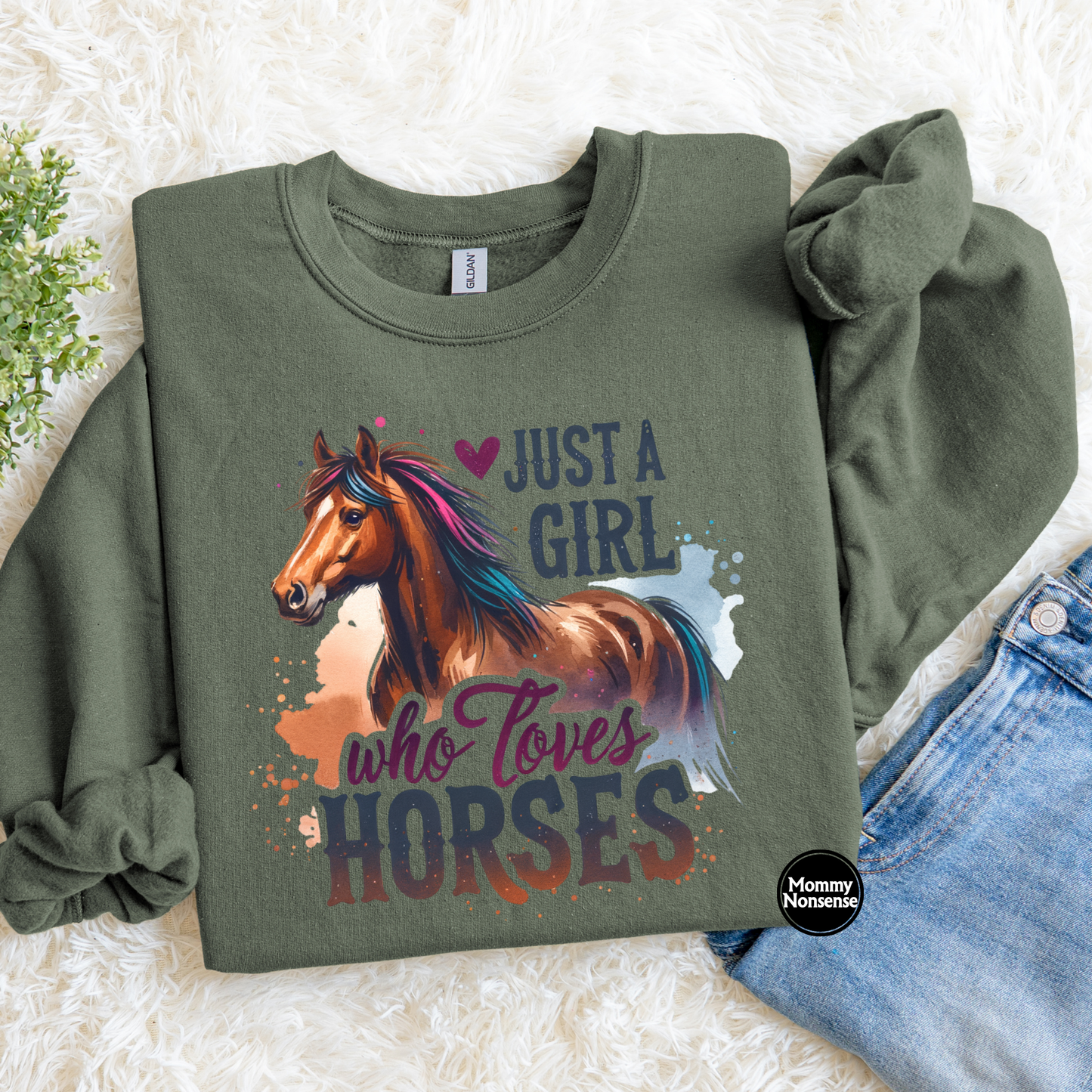 Just A Girl Who Loves Horses- DTF TRANSFER (L59) DTF Transfer
