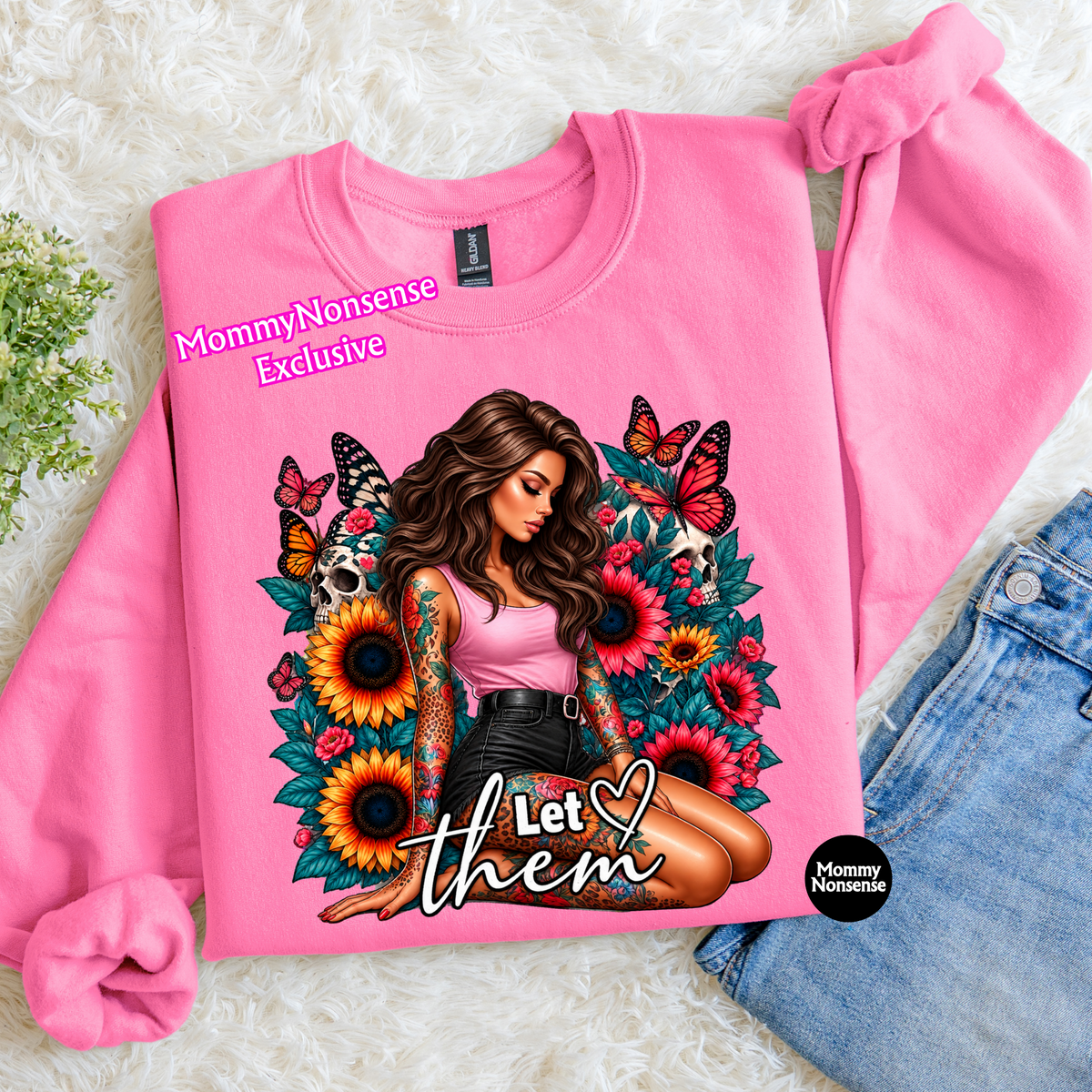 Let Them brunette- DTF TRANSFER (M56) DTF Transfer