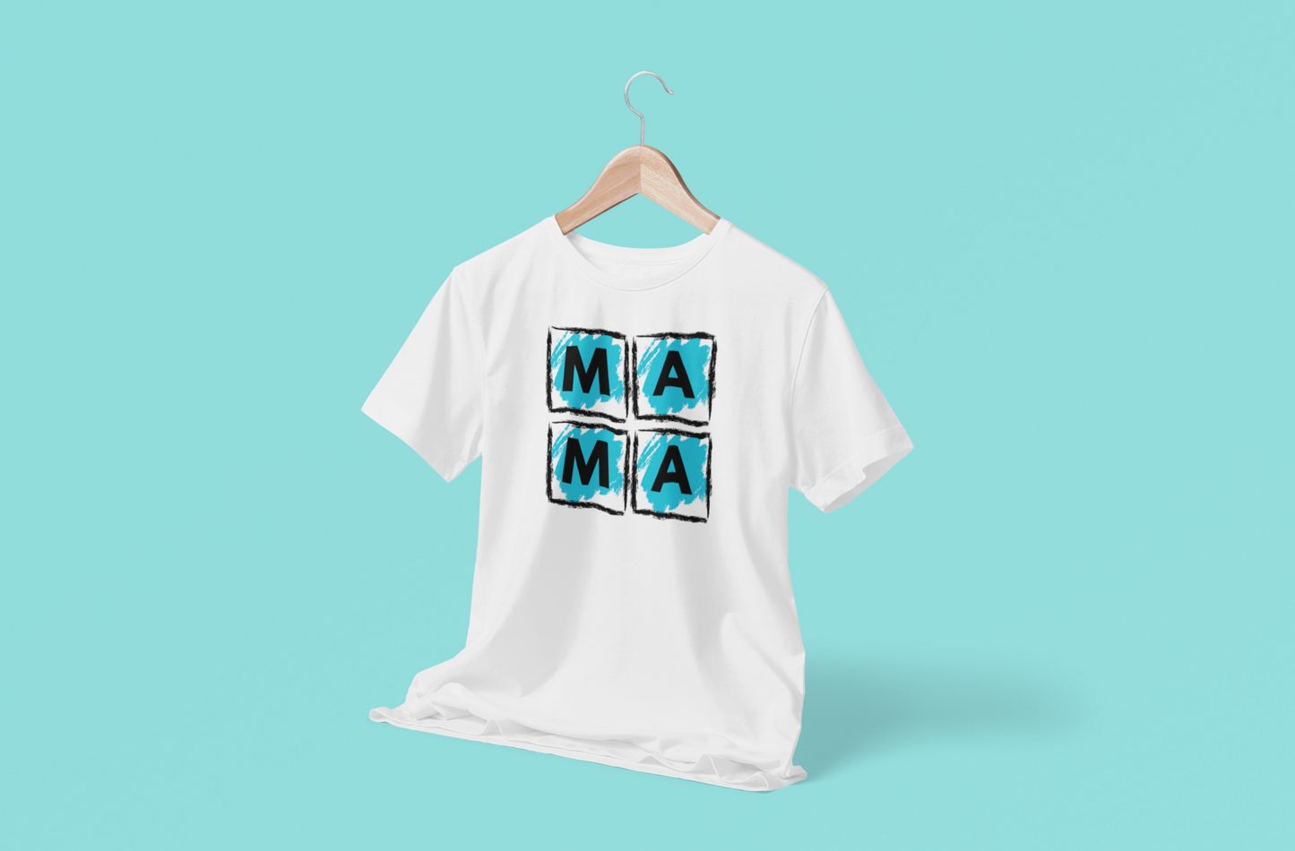 blue squares MAMA - DTF TRANSFER (O3)