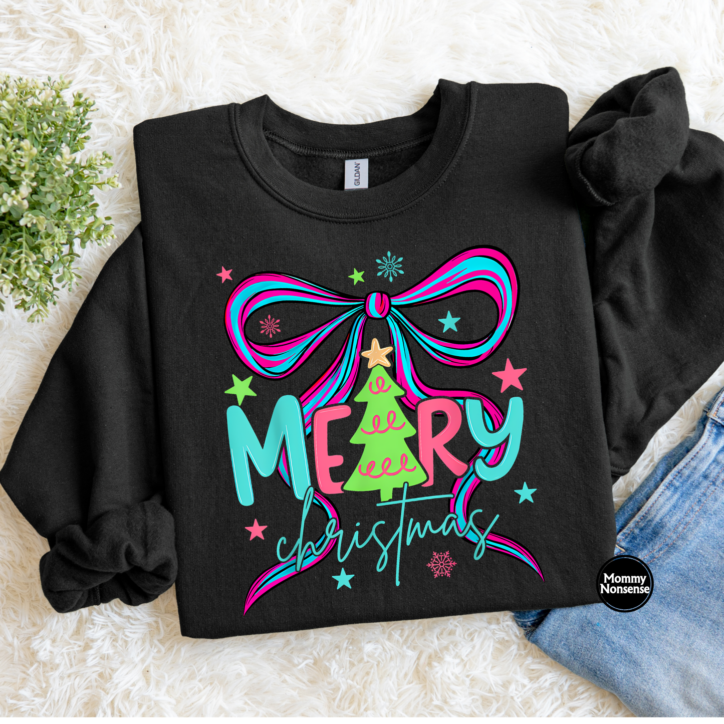 Merry Christmas tree center - DTF TRANSFER (L141) DTF Transfer