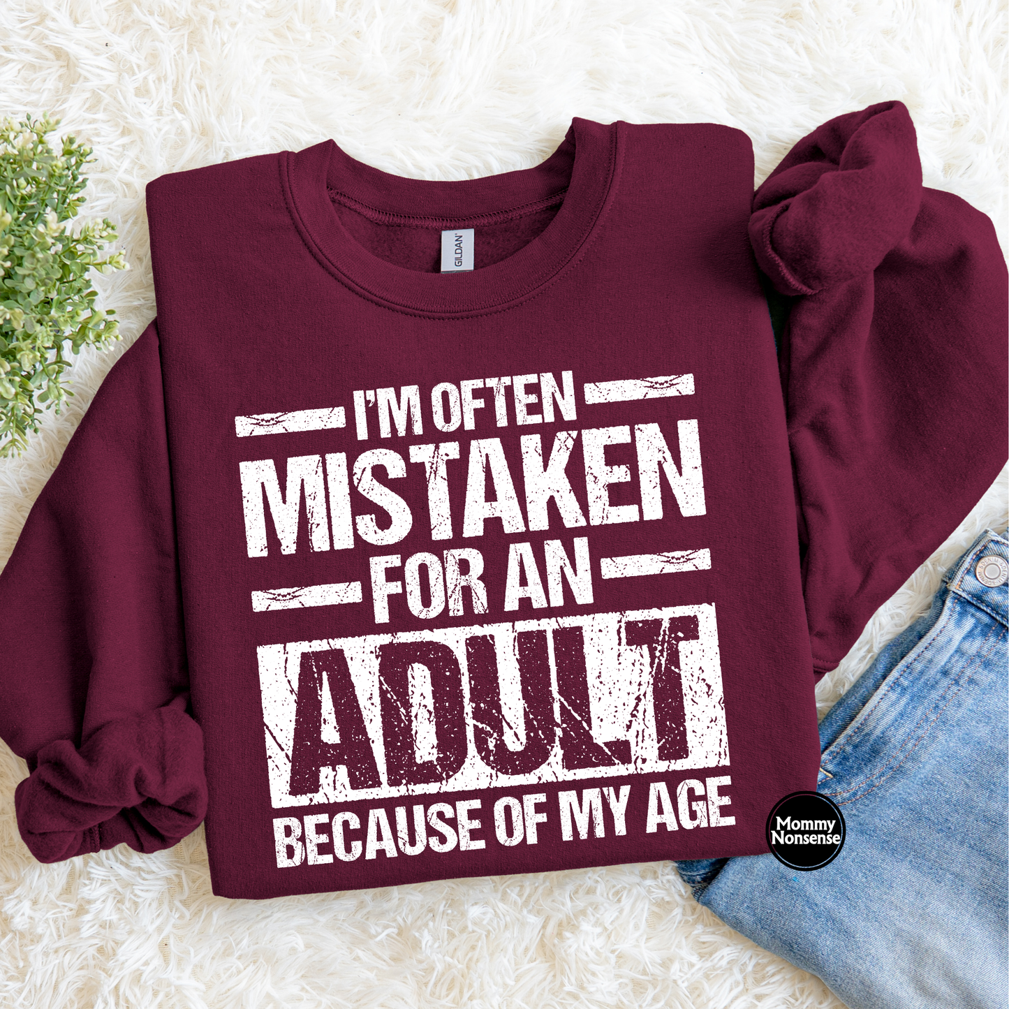 I'm Often Mistaken As An Adult (white)- DTF TRANSFER (L74) DTF Transfer