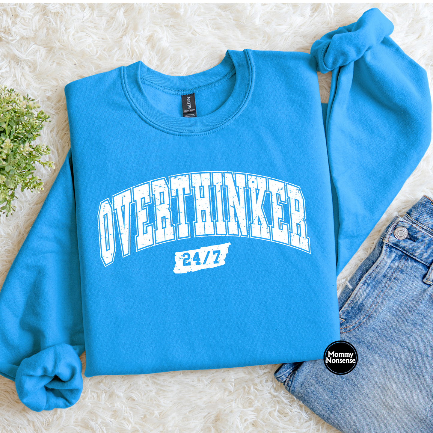 Overthinker (wht)- DTF TRANSFER (L582) DTF Transfer