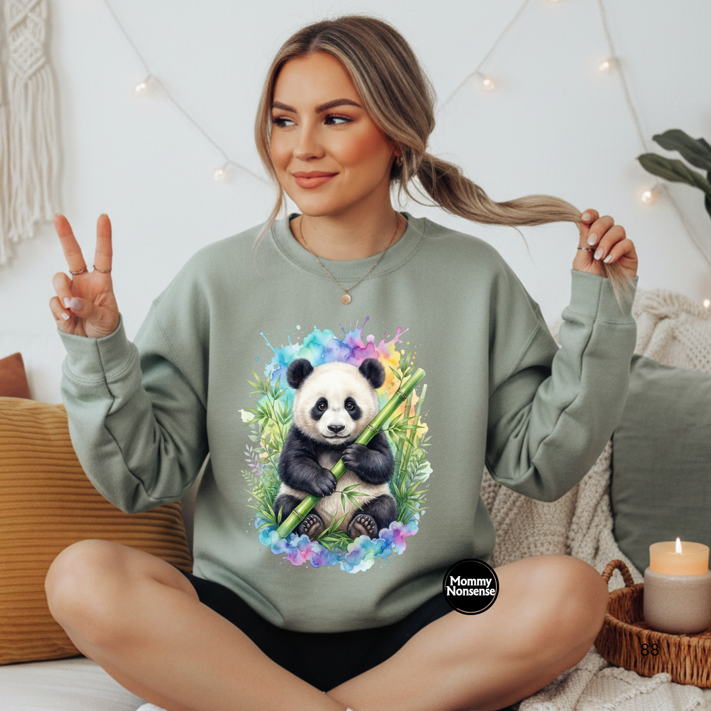 Watercolor Panda Bear- DTF TRANSFER (L690) DTF Transfer