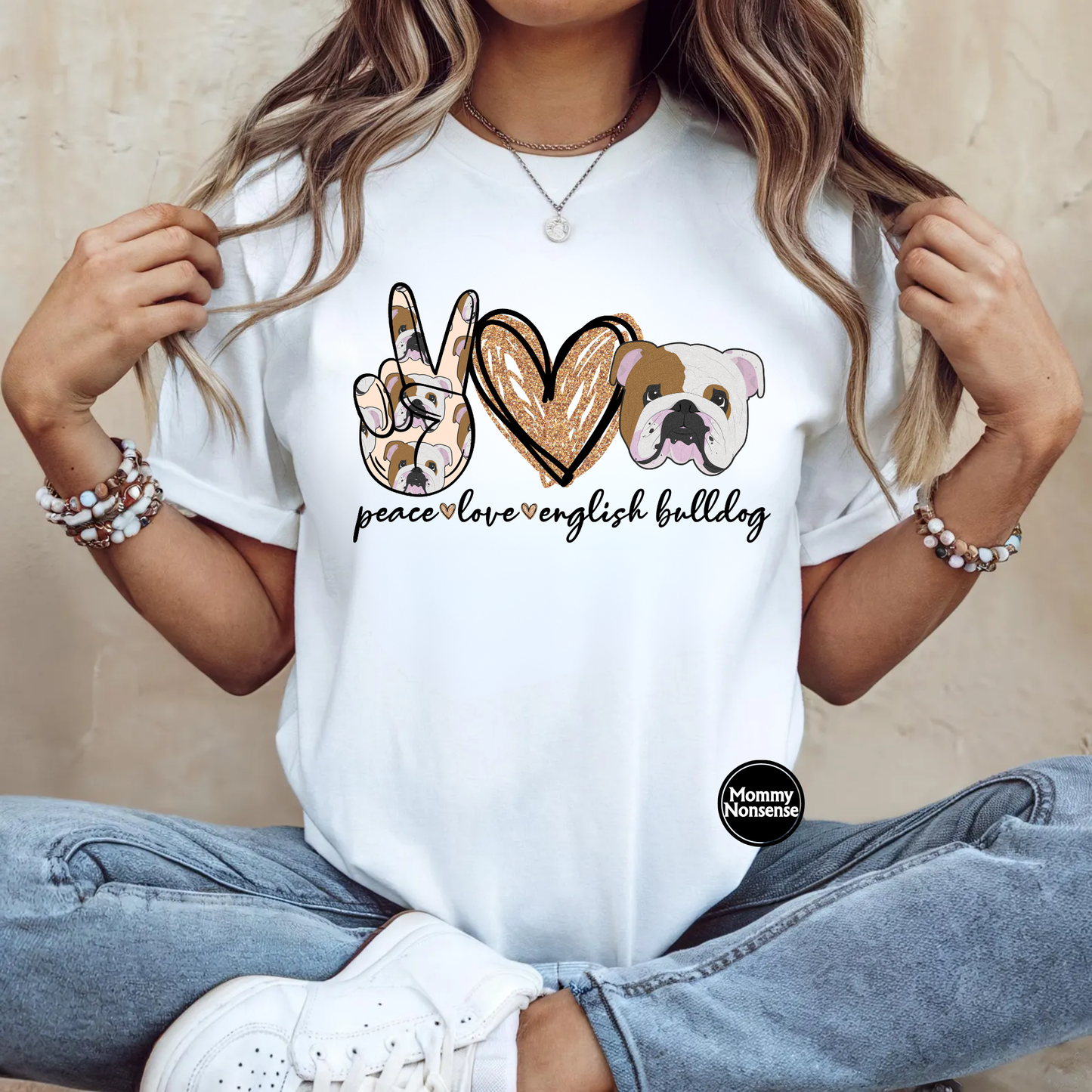 Peace Love Bulldogs- DTF TRANSFER (L831) DTF Transfer