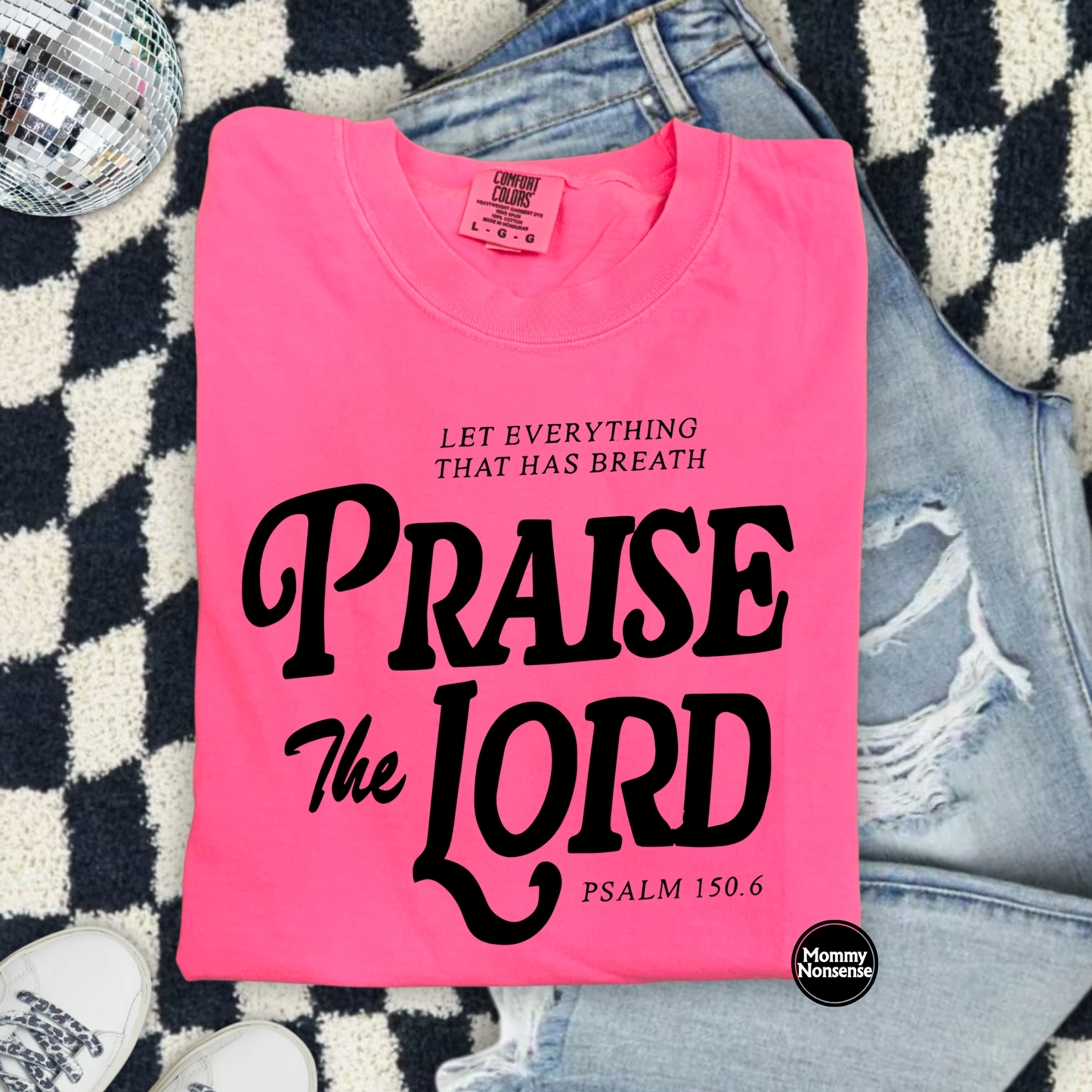 Praise the Lord (blk)- DTF TRANSFER (L724) DTF Transfer
