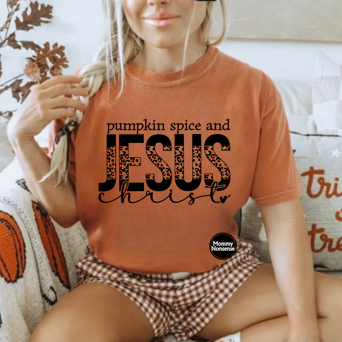 Pumpkin Spice and Jesus Christ leopard- DTF TRANSFER (K70) DTF Transfer