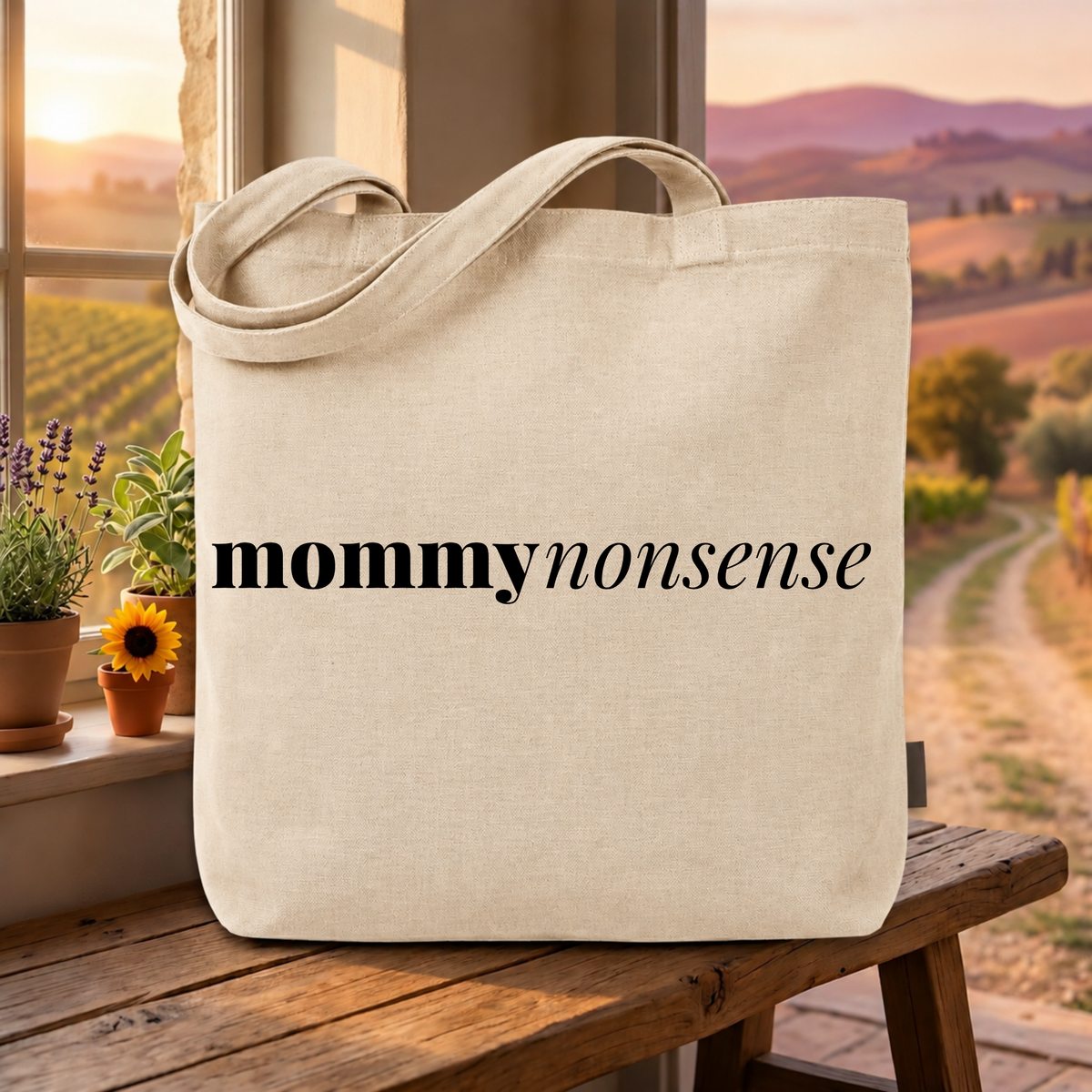 Natural colored tote bag mockup