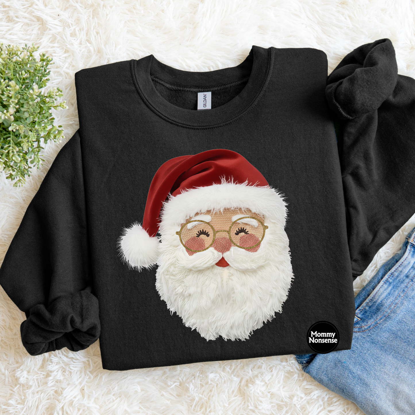 Realistic Faux Fur Yarn Santa- DTF TRANSFER (K30) DTF Transfer