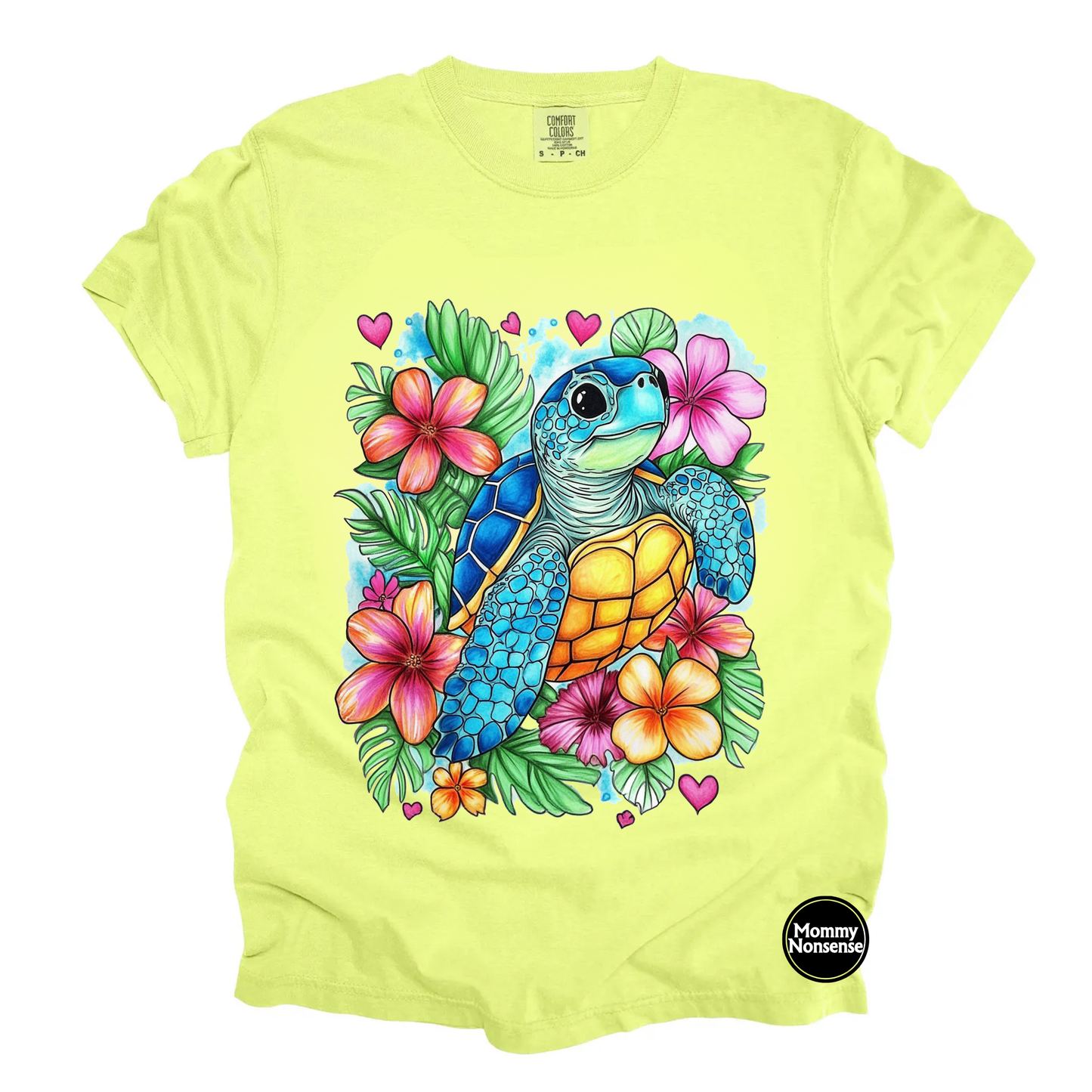 Sea turtle floral- DTF TRANSFER (L576) DTF Transfer