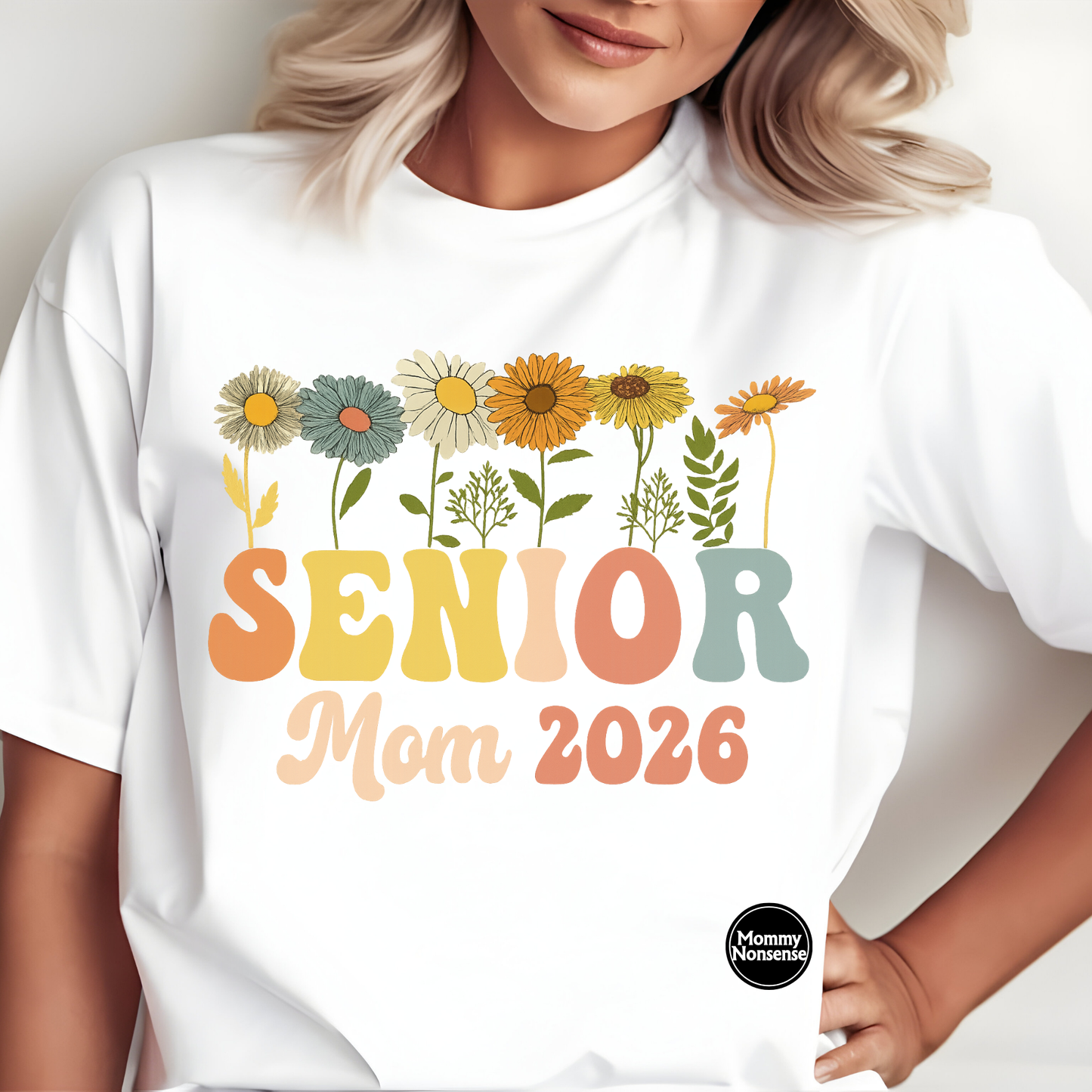 Senior Mom 2026 flowers-DTF TRANSFER (H2) DTF Transfer