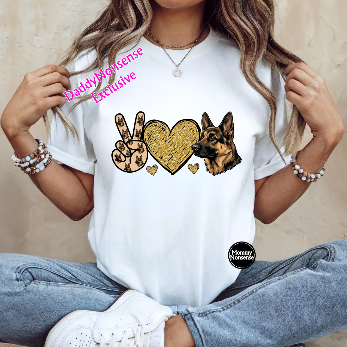 Peace Love German Shepherd- DTF TRANSFER (L787) DTF Transfer