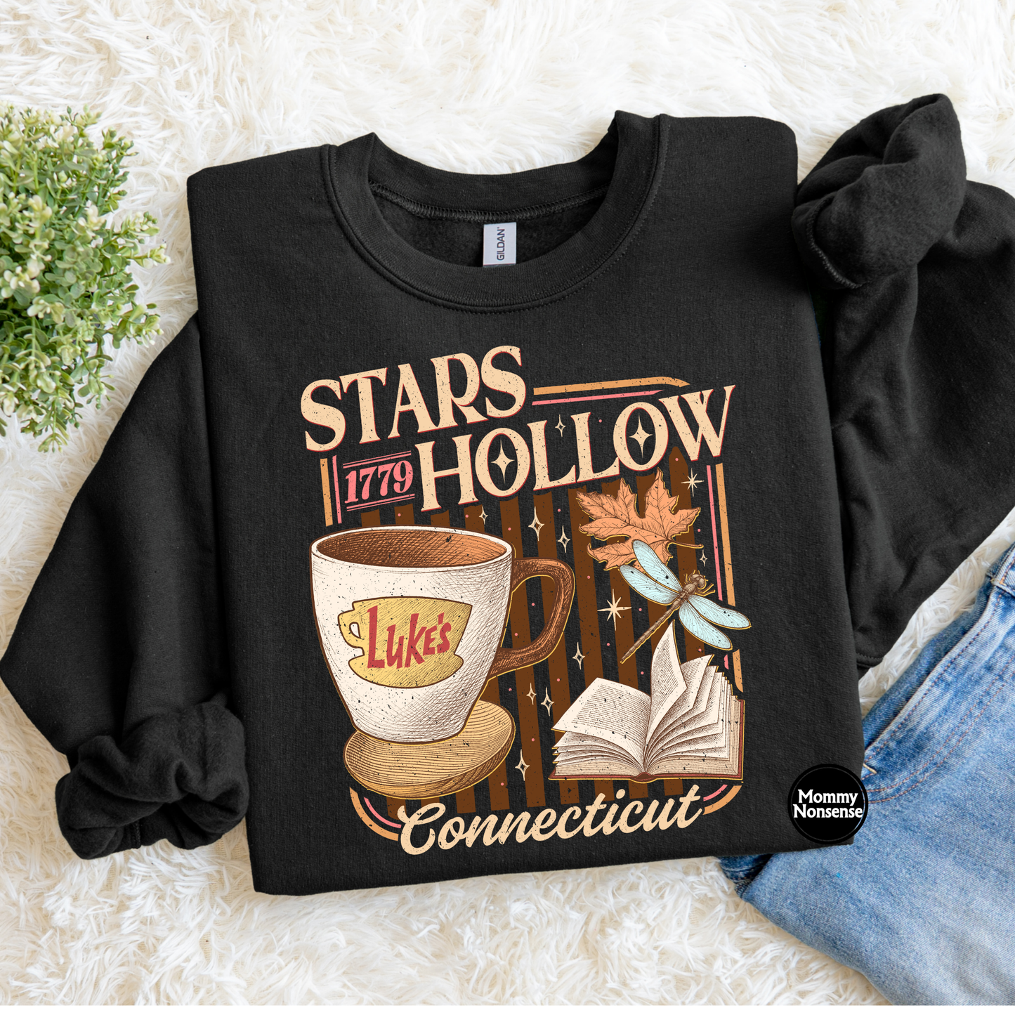 Stars Hollow (tan print)- DTF TRANSFER (L22) DTF Transfer