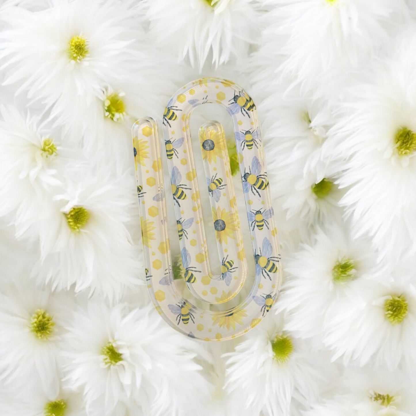 Sunflowers and Bees Jumbo Acrylic Paper Clip