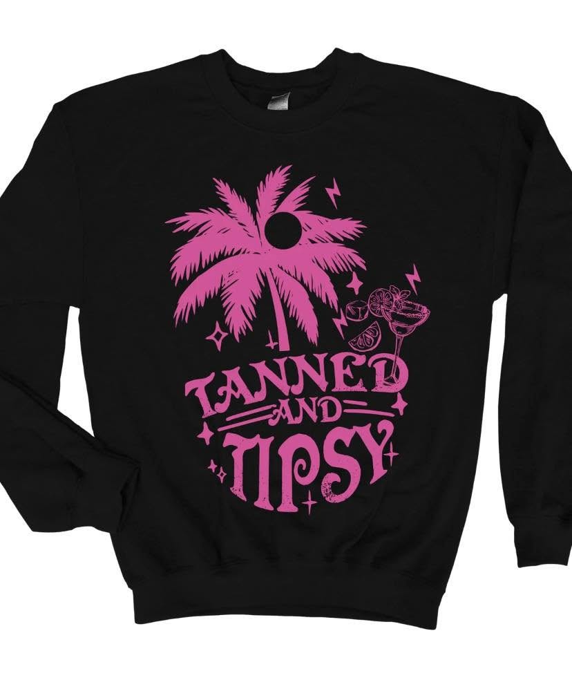 Tanned and Tipsy- screen print transfer (C6) HOT PEEL