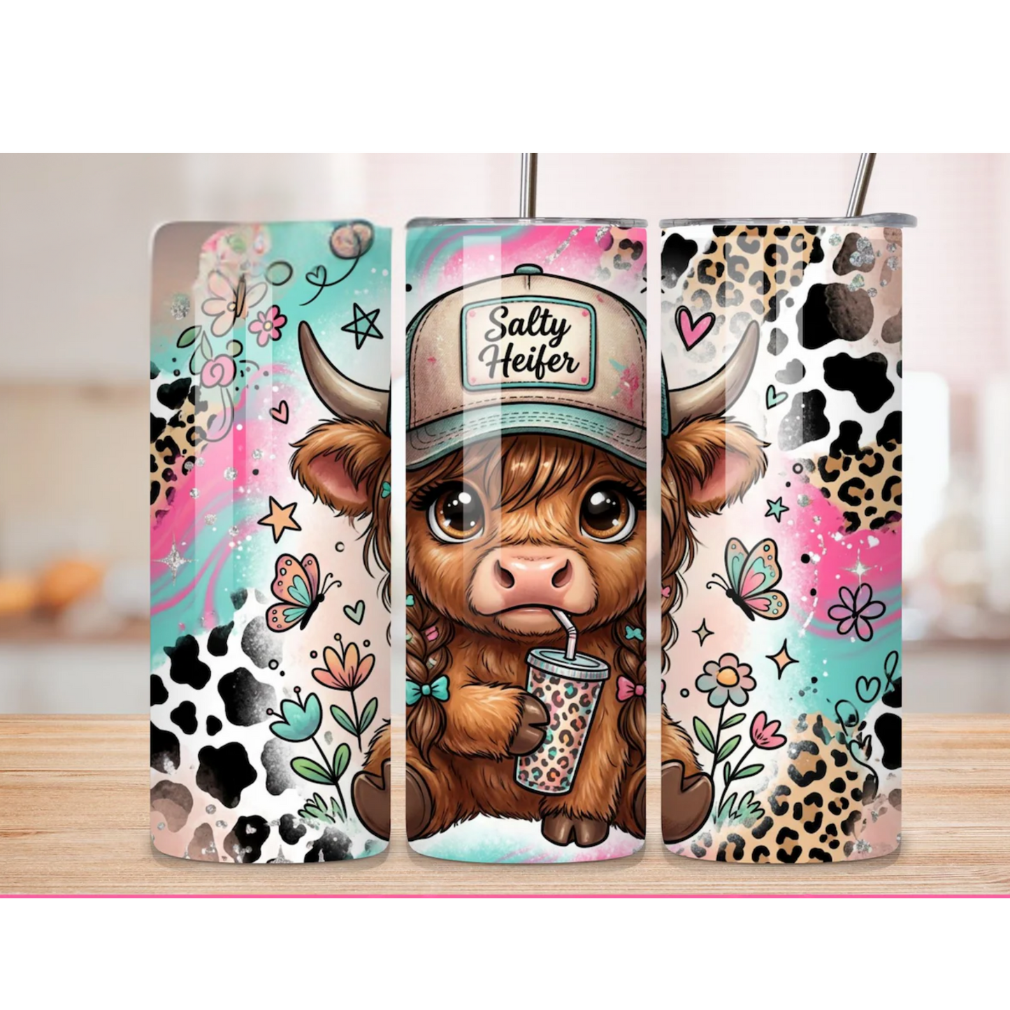 Baby Highlander Cow salty heifer 20 oz Tumbler